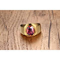 New Design Gold Plated Indonesia Red Zircon Rings Jewelry